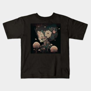 Surreal Flower Lady Kids T-Shirt